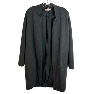 Philosophy Textured Open Front Cardigan Duster Womens Size Medium Gray